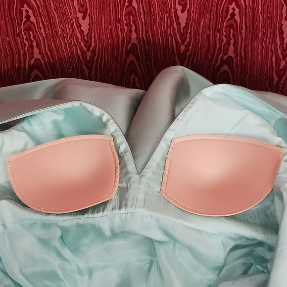 SACHIN & BALI Samira Long 2 Pockets Sequin Mint Turquoise Gown Women's Sz 2 - Picture 8 of 16